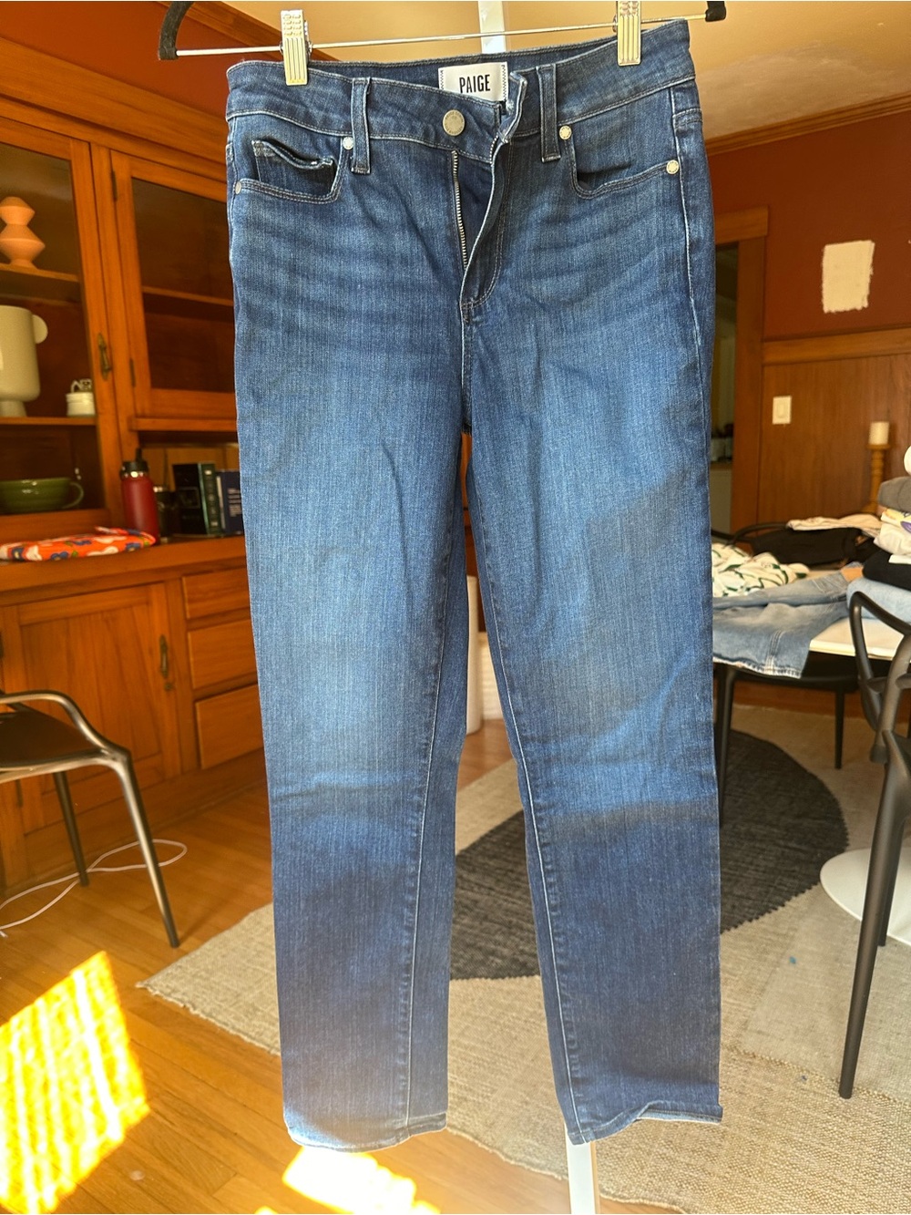 PAIGE Classic Medium Blue Straight Leg Jeans